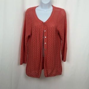 LLBean Linen/Cotton blend cardigan sweater M
